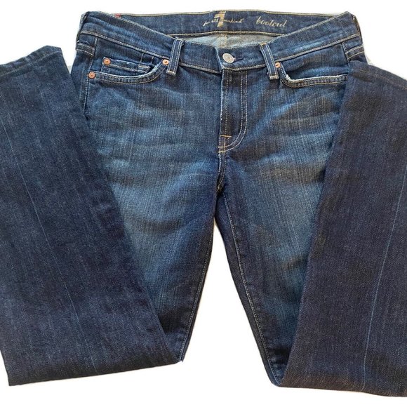7 For All Mankind Bootcut Jeans Medium Wash Tag Size 27 Measured Waist 30" - Picture 6 of 11
